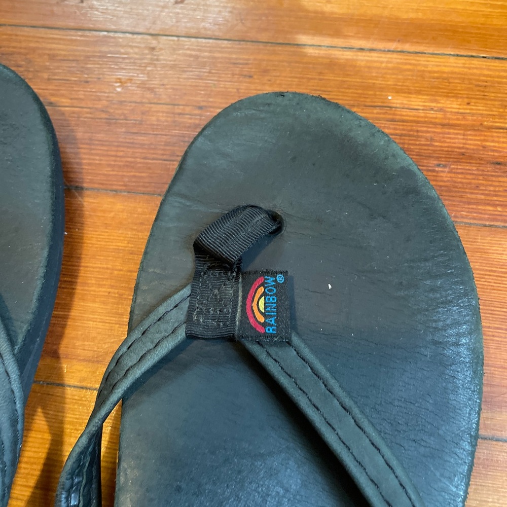 Black Rainbow Thin Strap Sandals - Picture 2 of 6